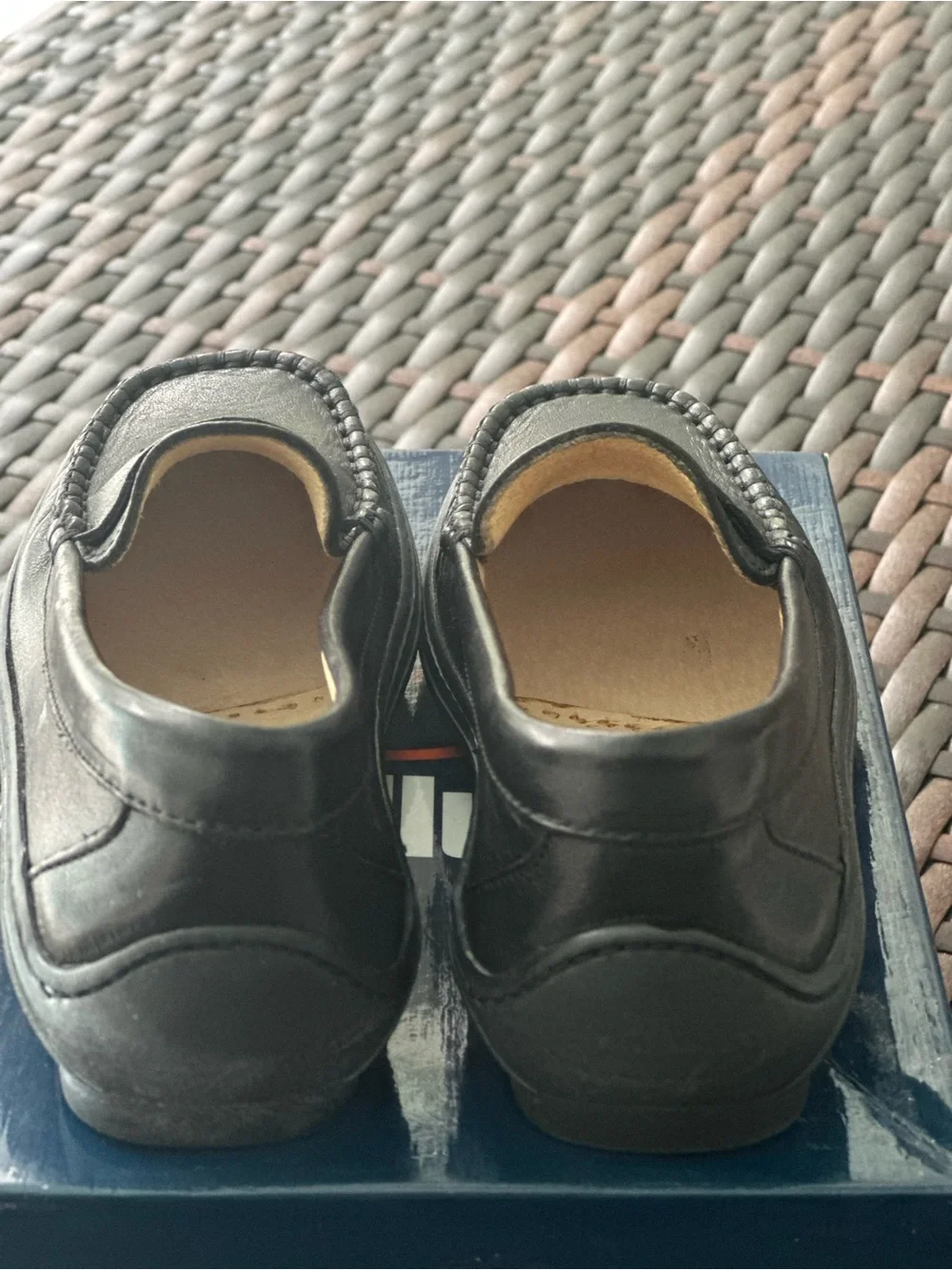 Gallucci Black Leather Kids Penny Moccasins